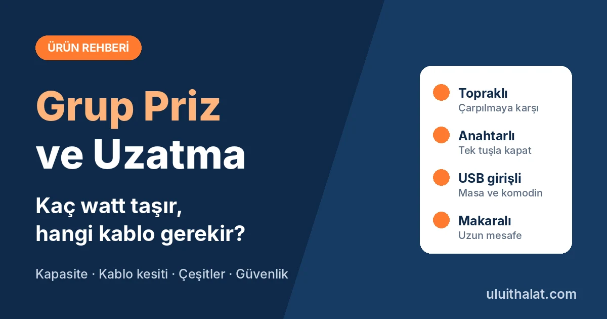 Grup Priz ve Uzatma Kablosu Seçimi: Kaç Watt Taşır, Hangi Kablo Kalınlığı Gerekir?