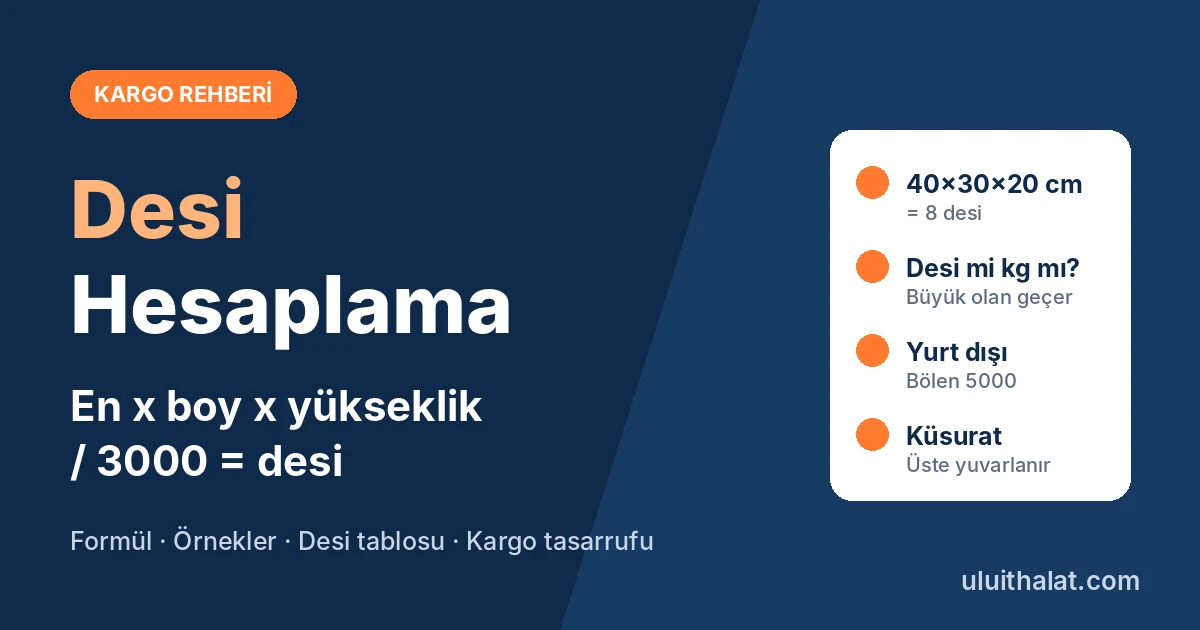 Desi Hesaplama Nasıl Yapılır? Formül, Örnekler ve Desi Tablosu