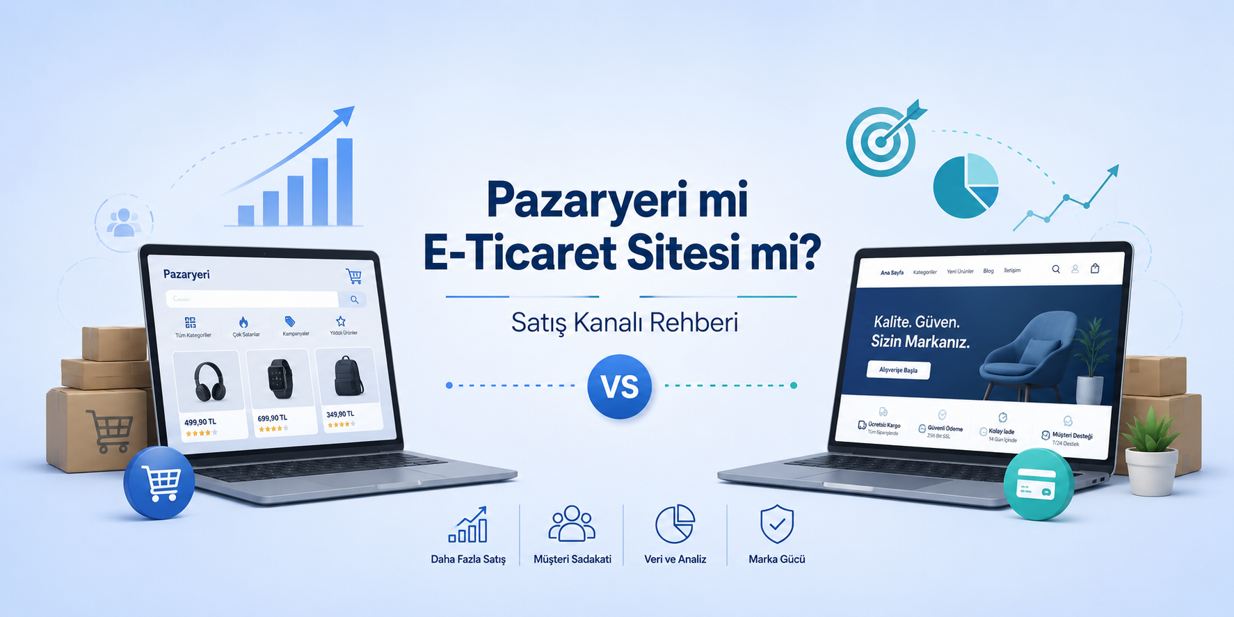Pazaryerinde Satış Yapmak mı, Kendi E-Ticaret Sitenizi Kurmak mı?