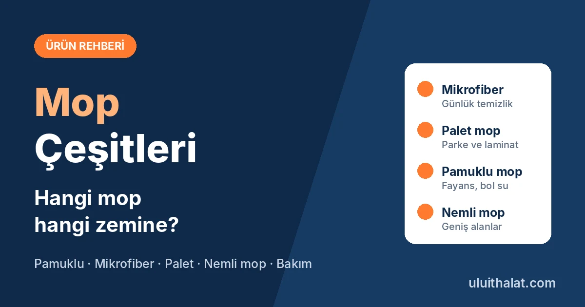 Mop Çeşitleri: Pamuklu, Mikrofiber, Palet ve Nemli Mop Nasıl Seçilir?