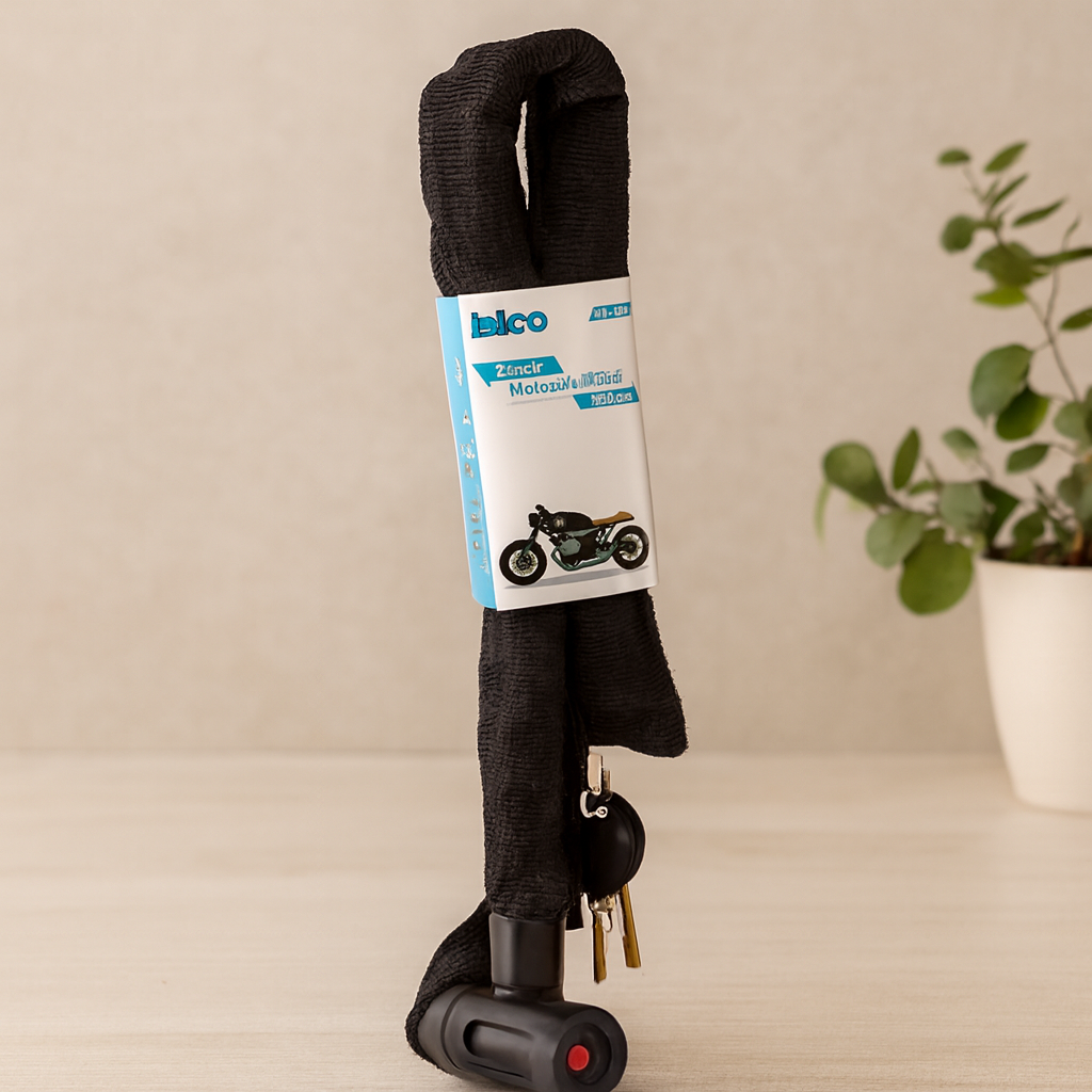 150 cm Zincirli Anahtarlı Motor & Bisiklet Kilidi (Bez Kılıflı)