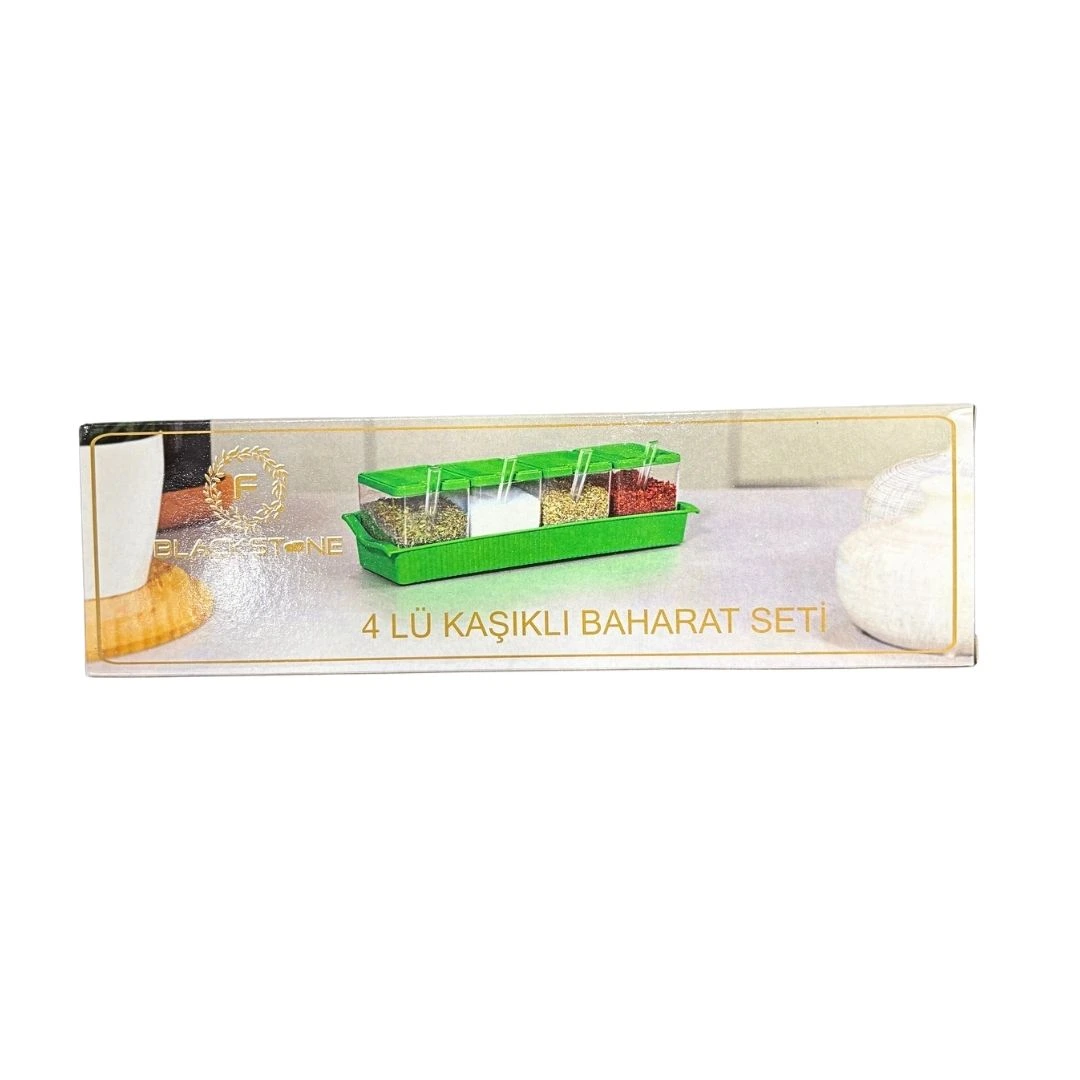 4 Parça Kaşıklı Kare Baharat Seti