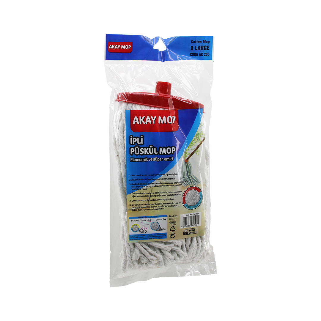 X Large Mikrofiber Endüstriyel Mop 27 cm Örgülü İpli