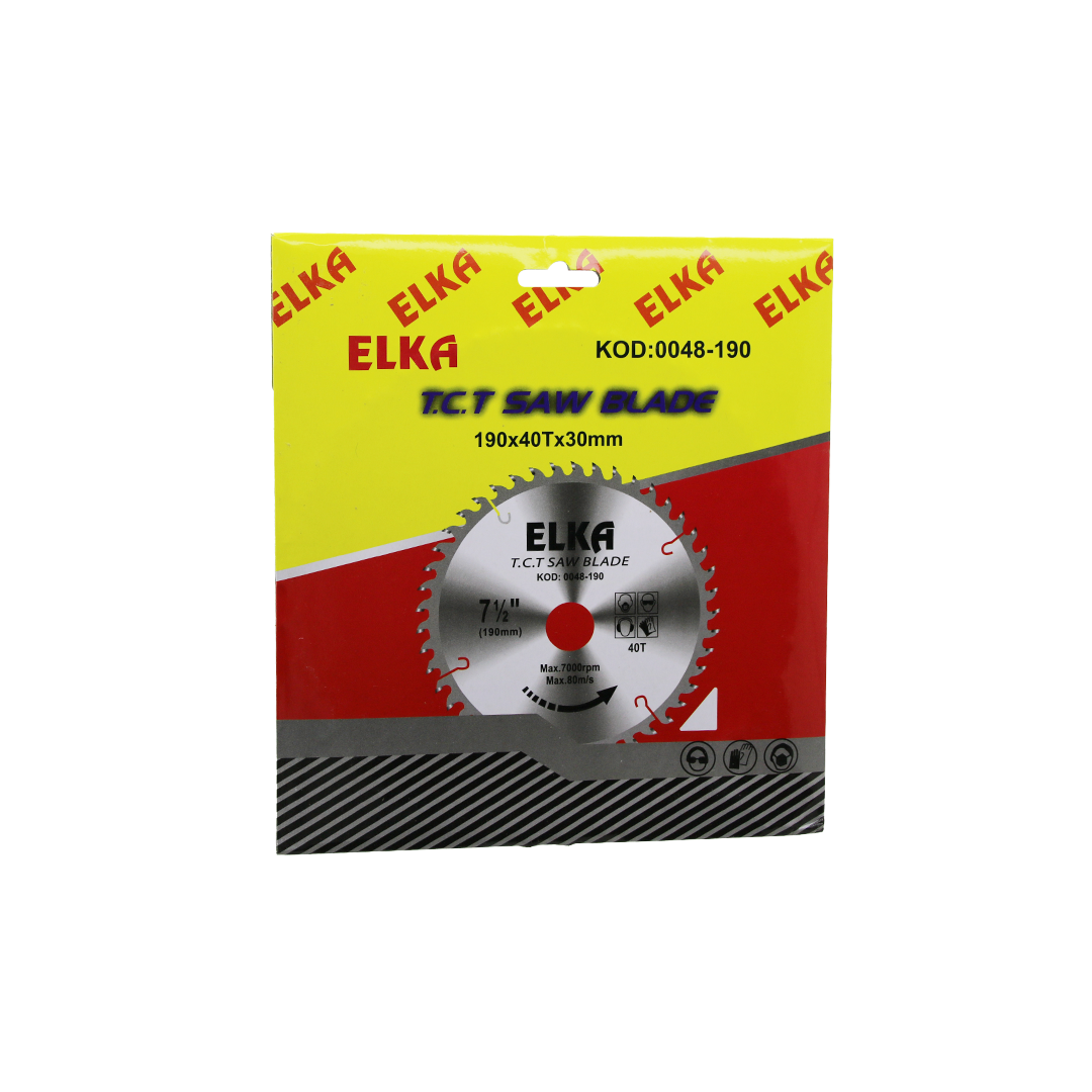 190 mm TCT Testere Bıçağı 40 Diş 30 mm Göbek Ahşap/Sunta