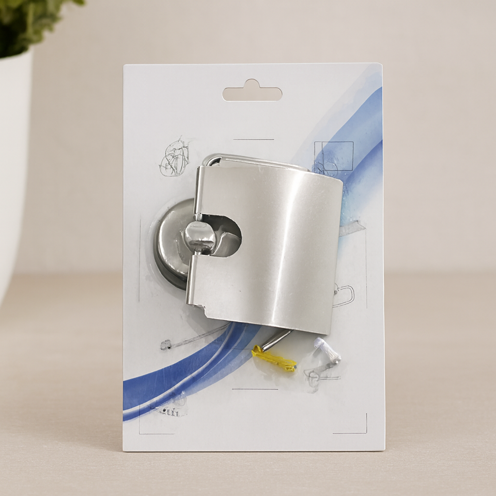 Vidalı Metal WC Kağıtlık Geniş Kapaklı