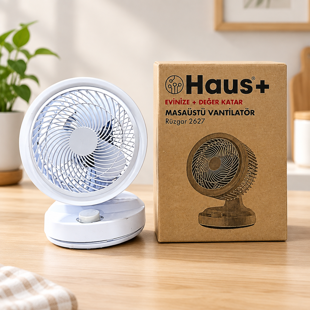 Masaüstü Vantilatör Rüzgar Kompakt Mini Fan Ofis Ev Çalışma Masası Serinletici Beyaz