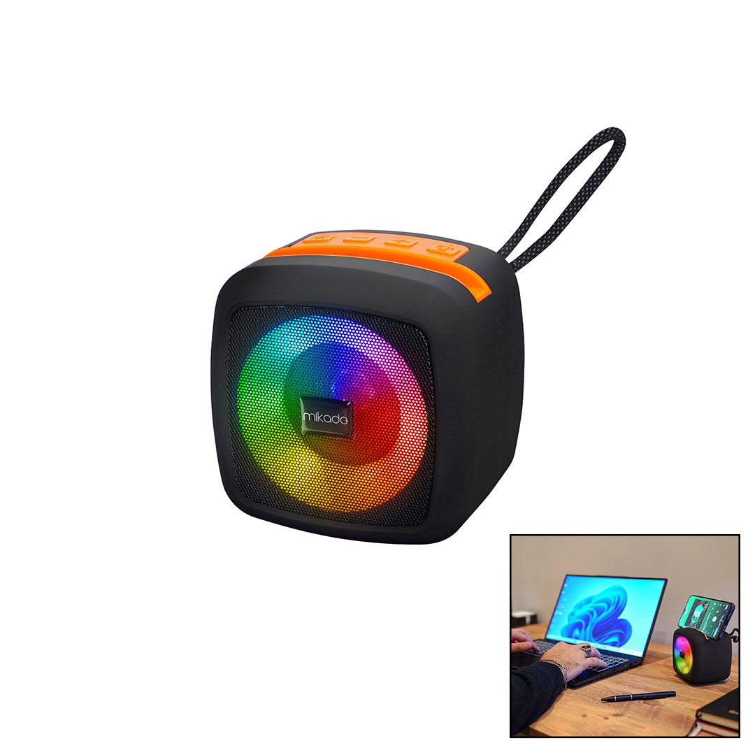 Kablosuz Taşınabilir Bluetooth Hoparlör (Işıklı, USB/TF, 1200mAh)