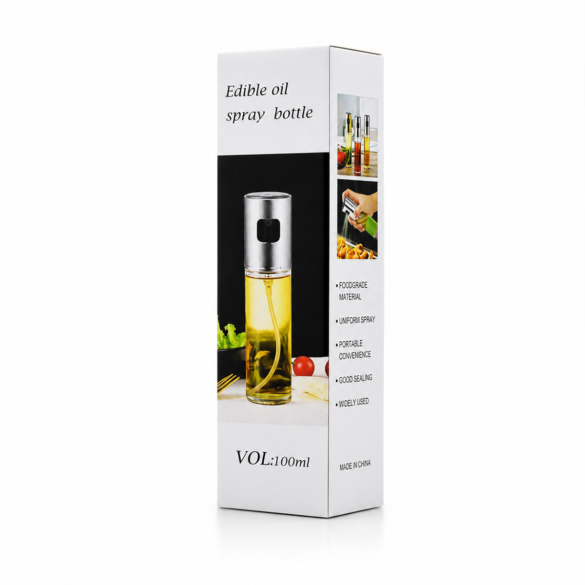 100 ml Cam Yağdanlık Sprey Şişe (İnce Uzun, Krom Başlık)