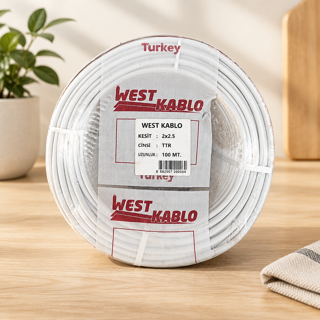 2x2,5 mm Ttr Elektrik Kablosu 100 Metre