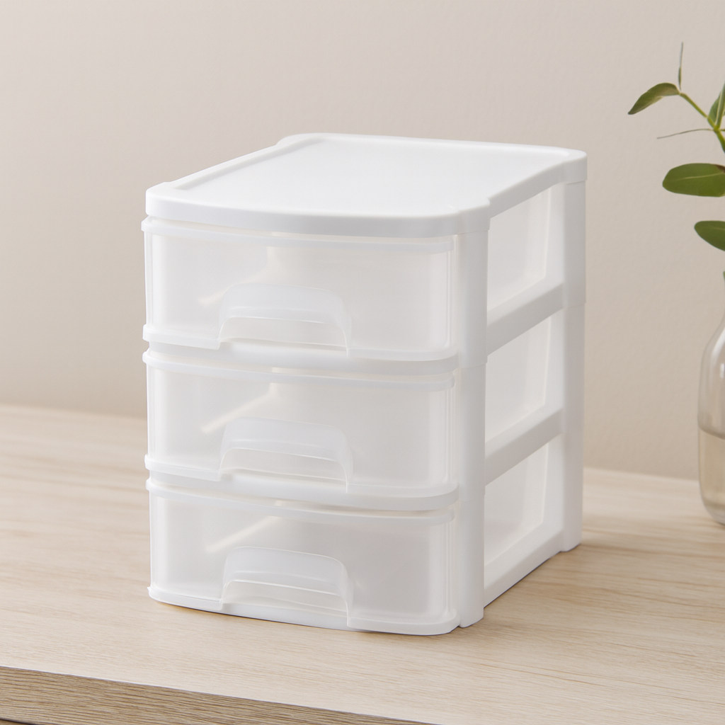 3 Katlı Plastik Çekmece Organizatör (17.5x14.4x16.9 cm)