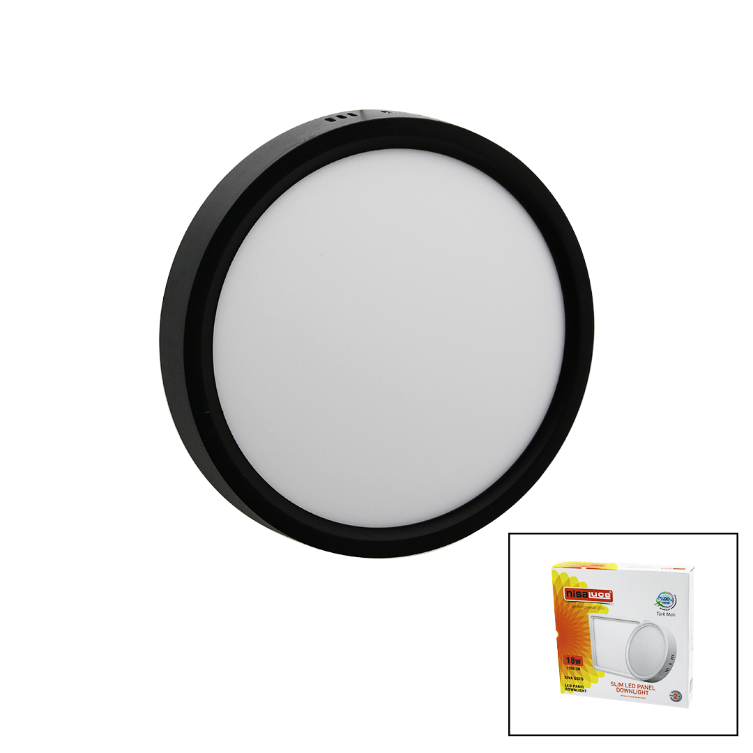 18W Yuvarlak LED Slim Panel (20.5 cm) Sıva Üstü - 1260 lm