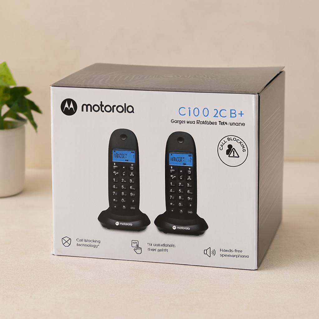 Kablosuz Dijital 2'li Telefon Seti - Arayan No Görme, 50 Hafıza (Siyah)