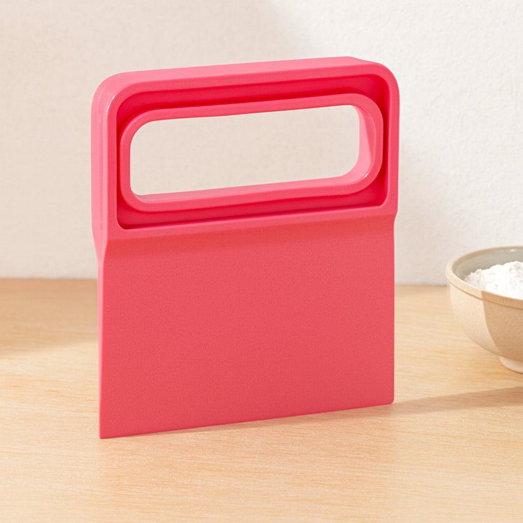 Saplı Plastik Hamur Kesici ve Kazıyıcı Spatula