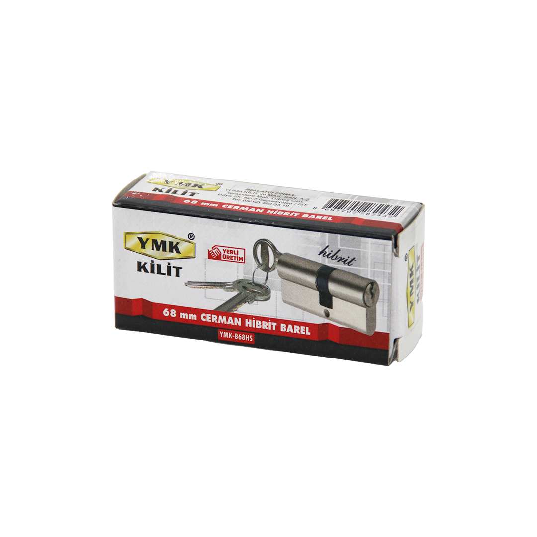 68 mm Hibrit Silindir Barel - Nikel Saten, 3 Anahtar