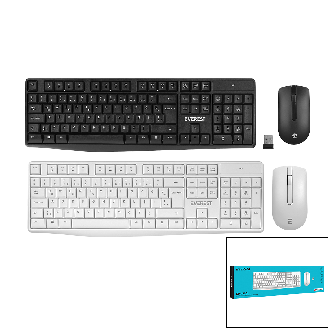 Kablosuz Klavye ve Mouse Seti - Q Düzeni