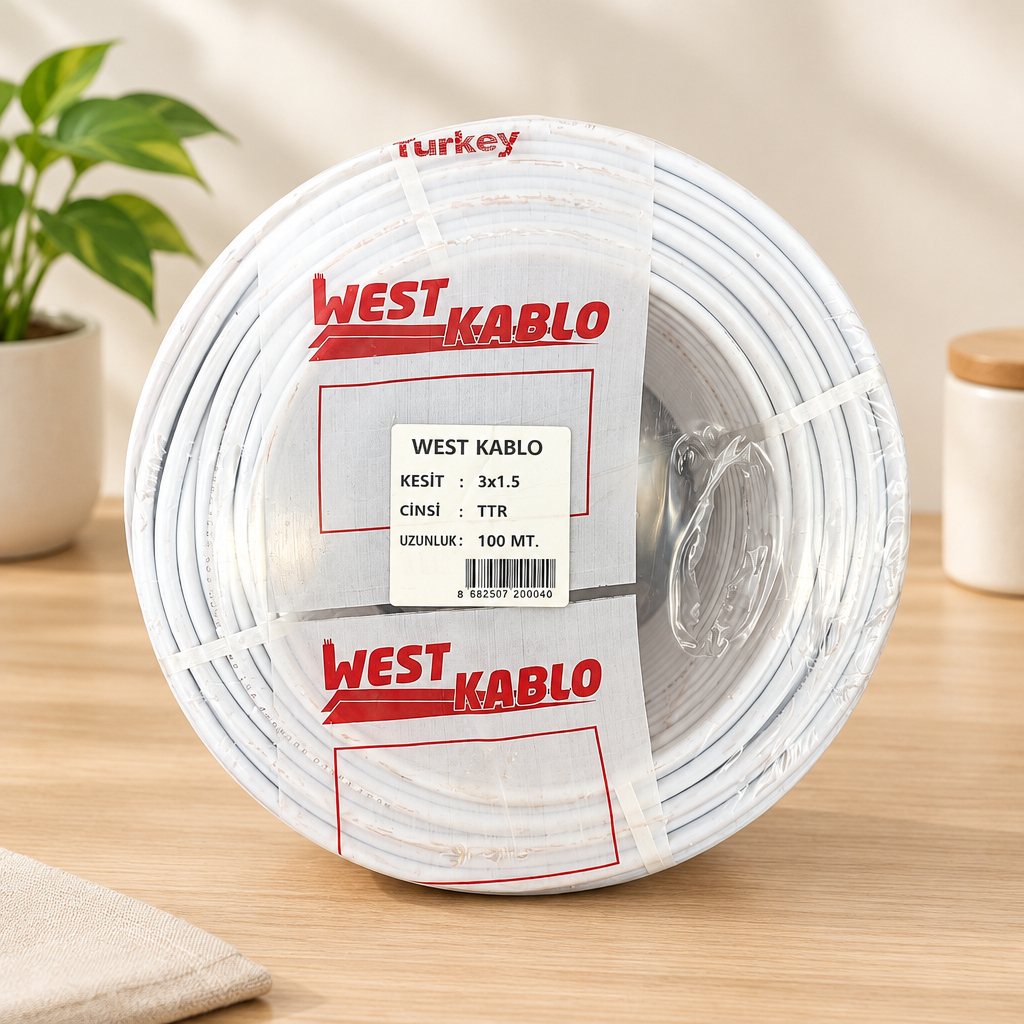 3x1,5 mm Ttr Elektrik Kablosu 100 Metre