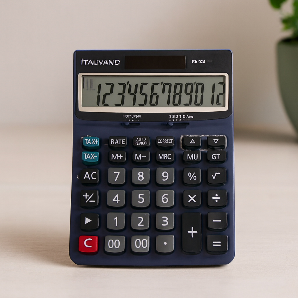 12 Haneli Hesap Makinesi - 100 İşlem Geri Çağırma