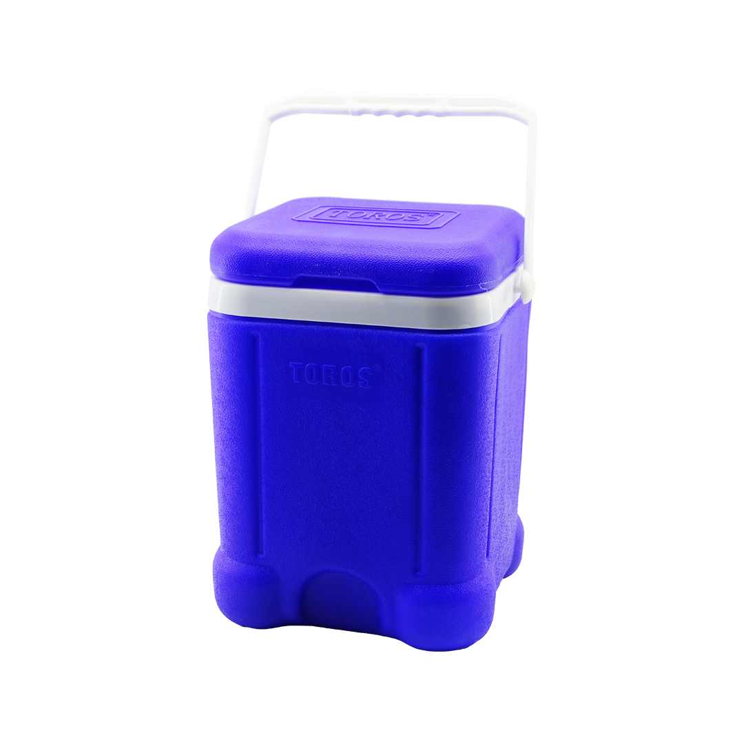 20L Mavi Kare Plastik Buzluk - Taşıma Kulplu
