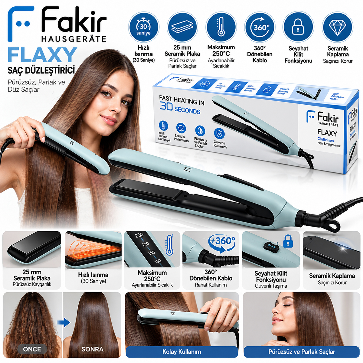 25 mm Seramik Plakalı Saç Düzleştirici
