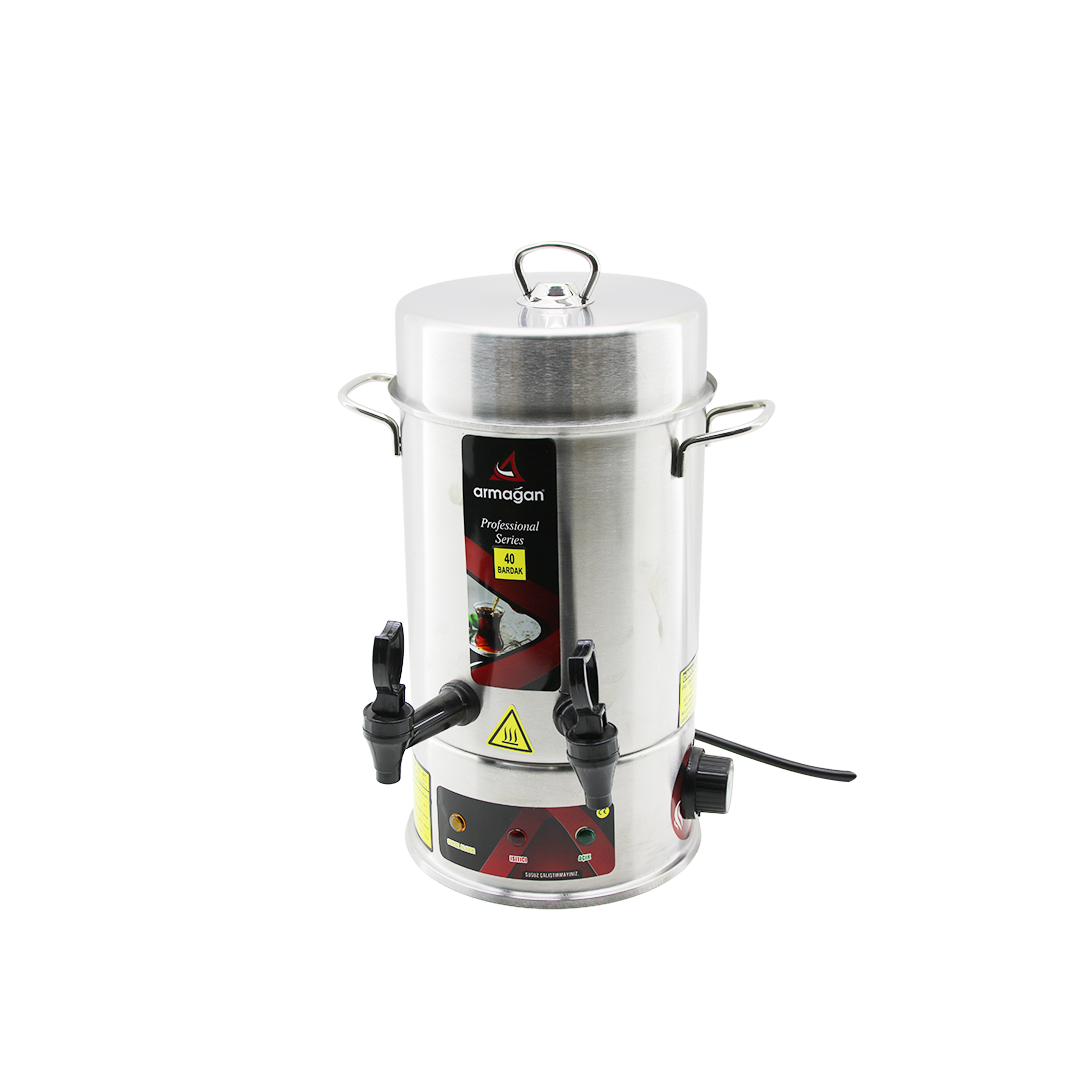 Elektrikli Çay Otomatı 4L Çift Musluk 1000W (40 Bardak)