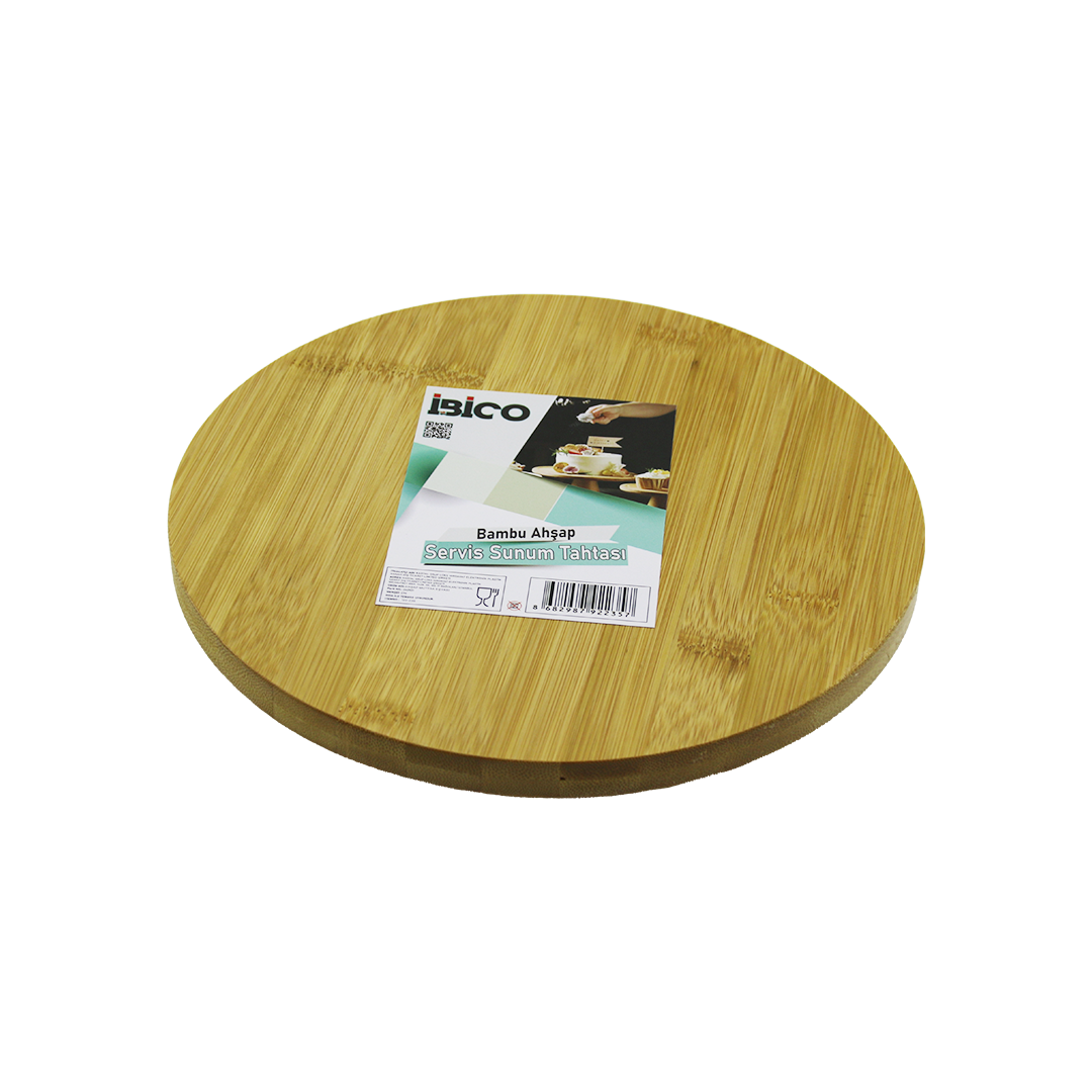 Ayaklı Bambu Sunum Tepsisi 24.5 cm