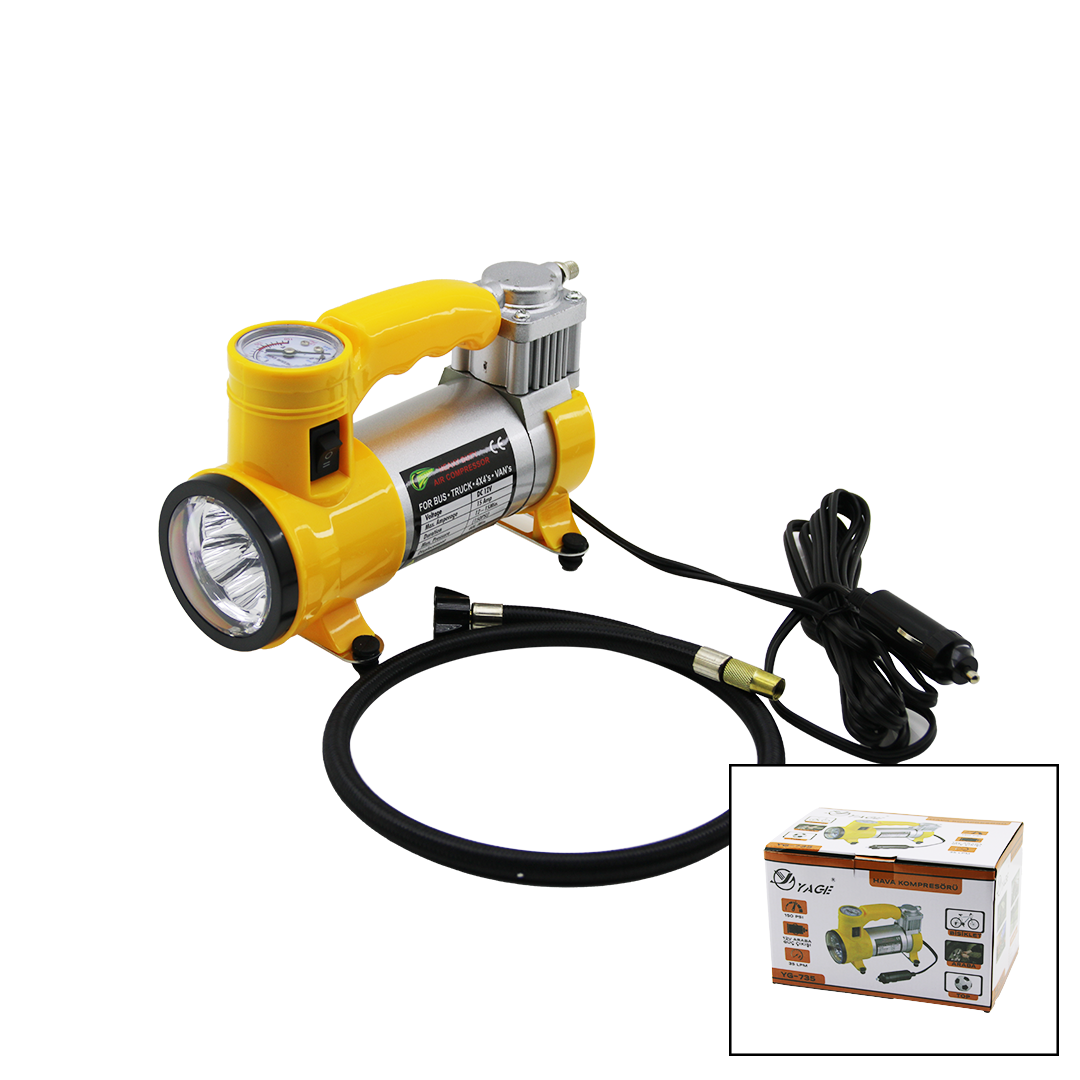 Oto Hava Kompresörü 12V 150PSI LED Fenerli