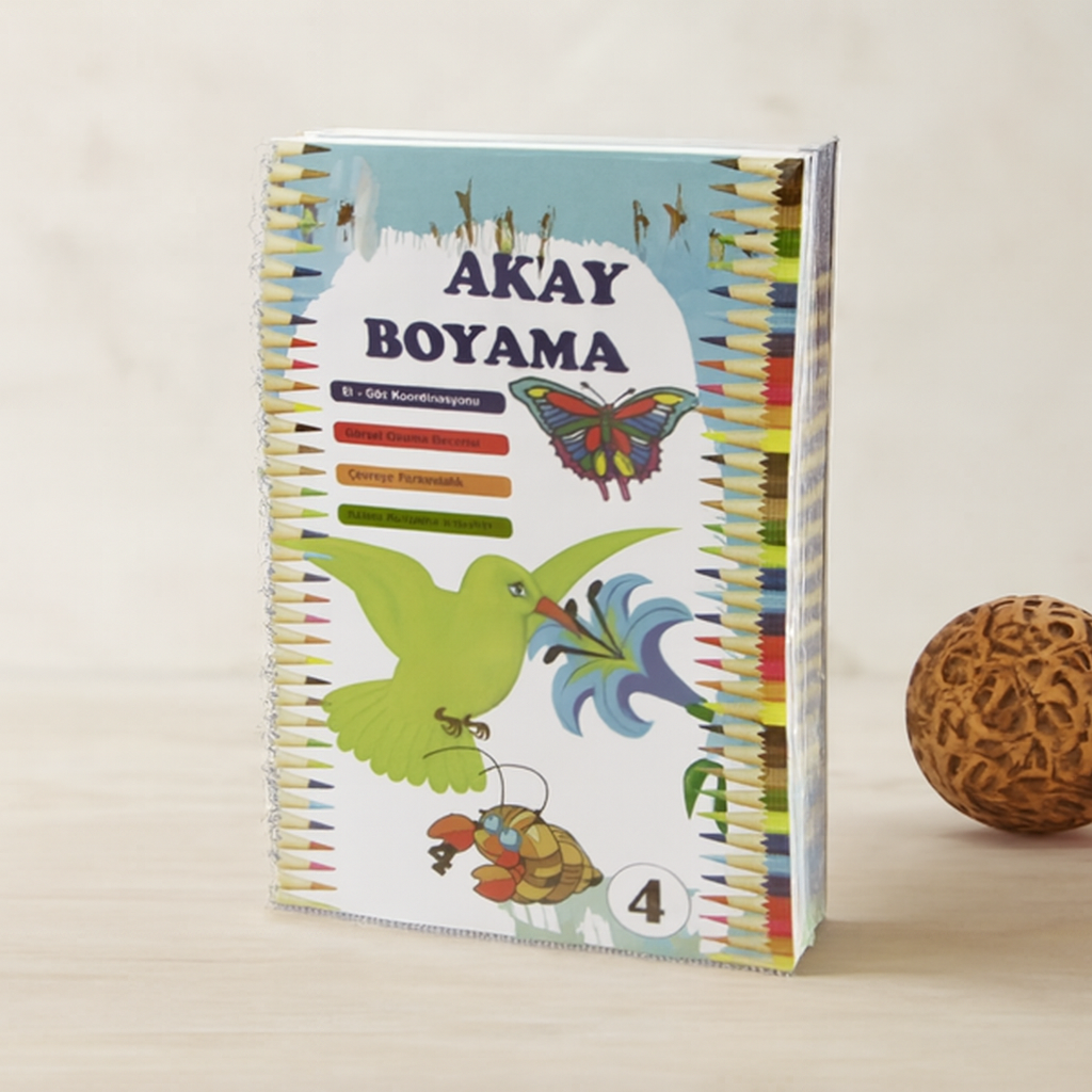 24 Sayfa Çocuk Boyama Kitabı - İnsan, Taşıt, Hayvan, Doğa