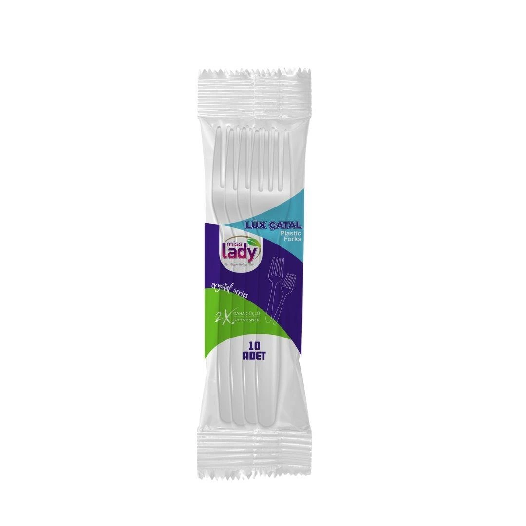 Lüks Plastik Çatal 10'li