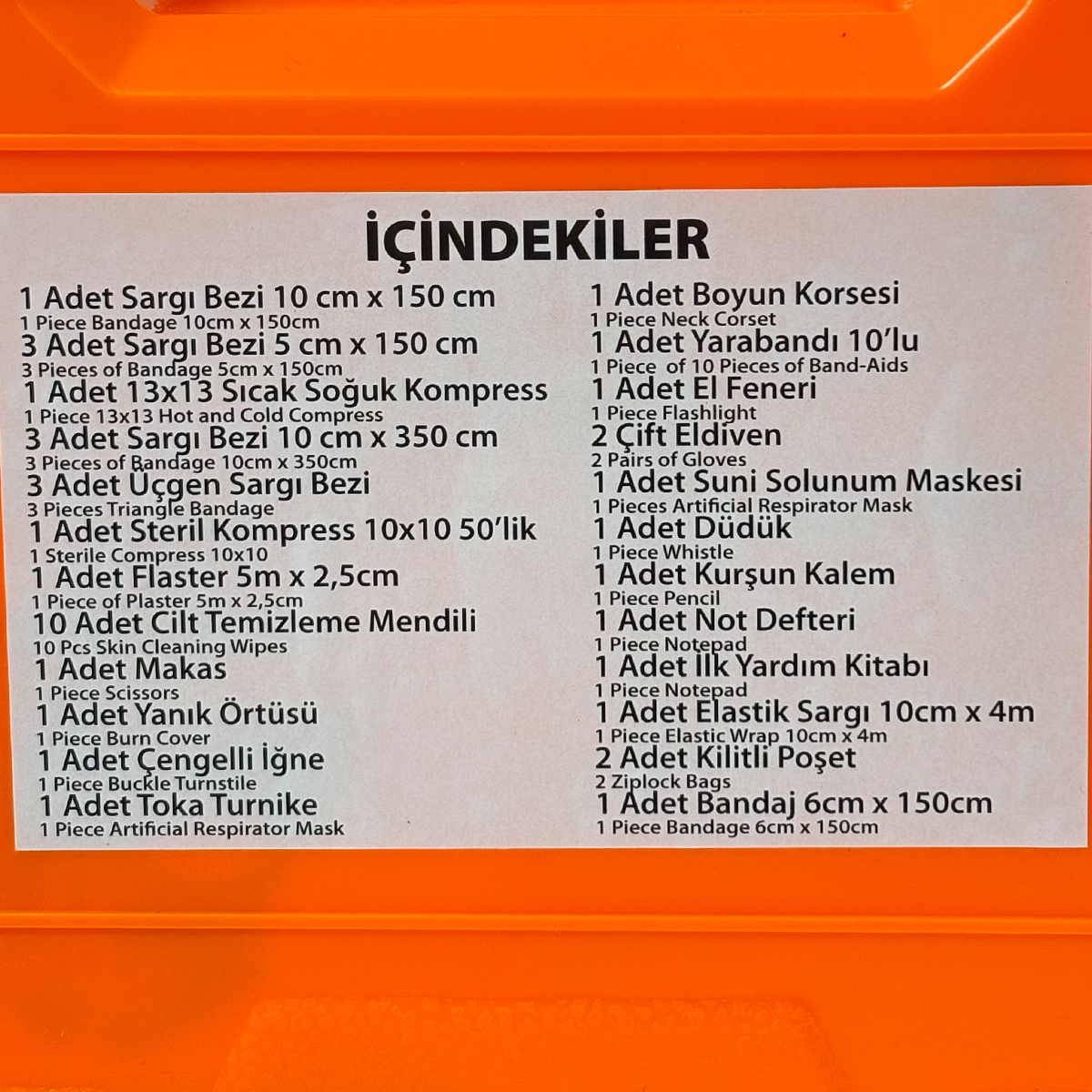 Büyük İlk Yardım Seti (Plastik Çantalı) - 12'li Paket