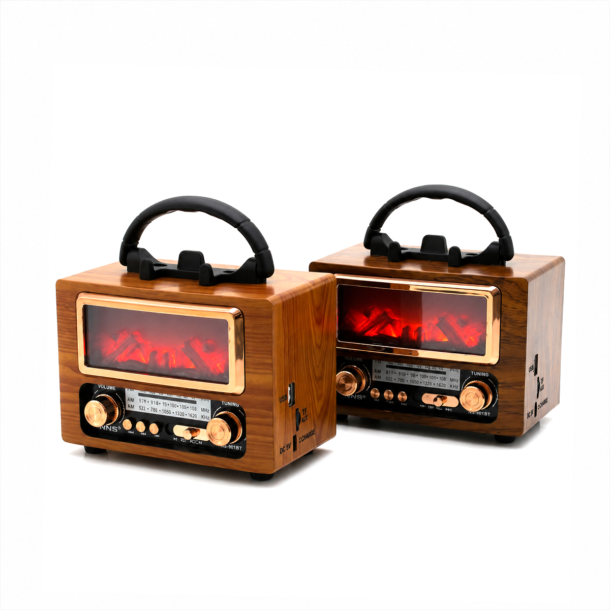Şarjlı Retro Bluetooth Hoparlör - FM Radyo, USB/TF MP3 Çalar