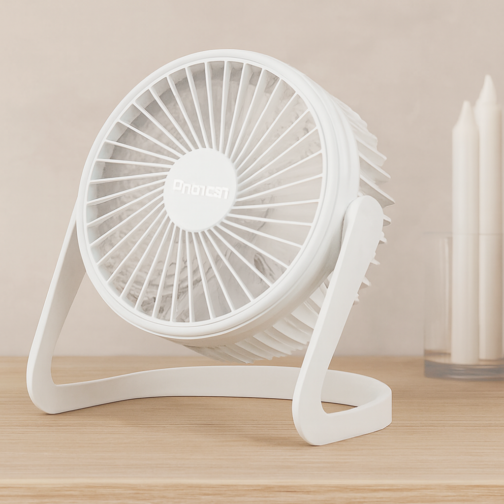 USB Şarjlı Masaüstü Fan 14.5x14.1 cm PVC Gövde