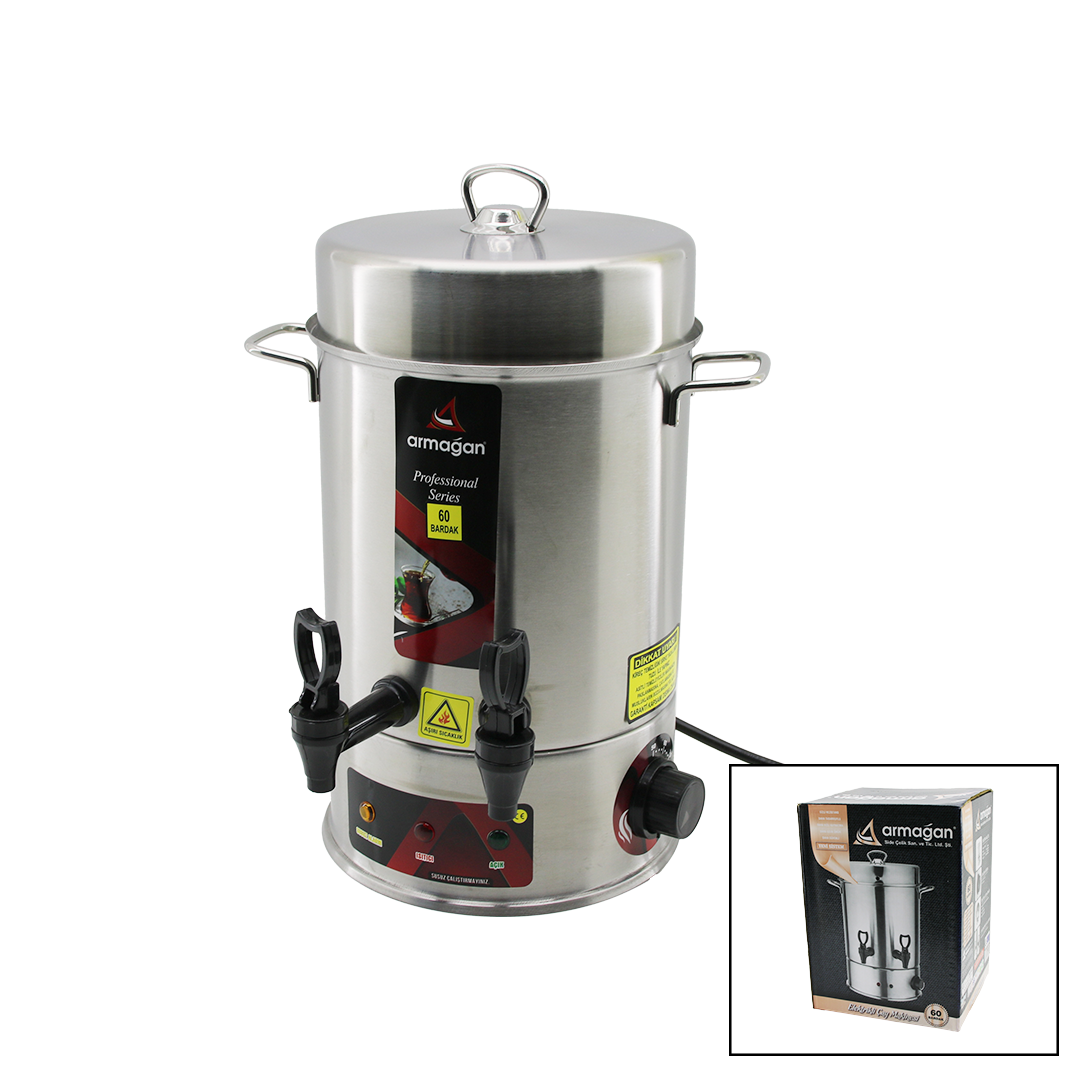 Elektrikli Semaver Çay Makinesi 6 Litre Çift Musluk 1000W (60 Bardak)