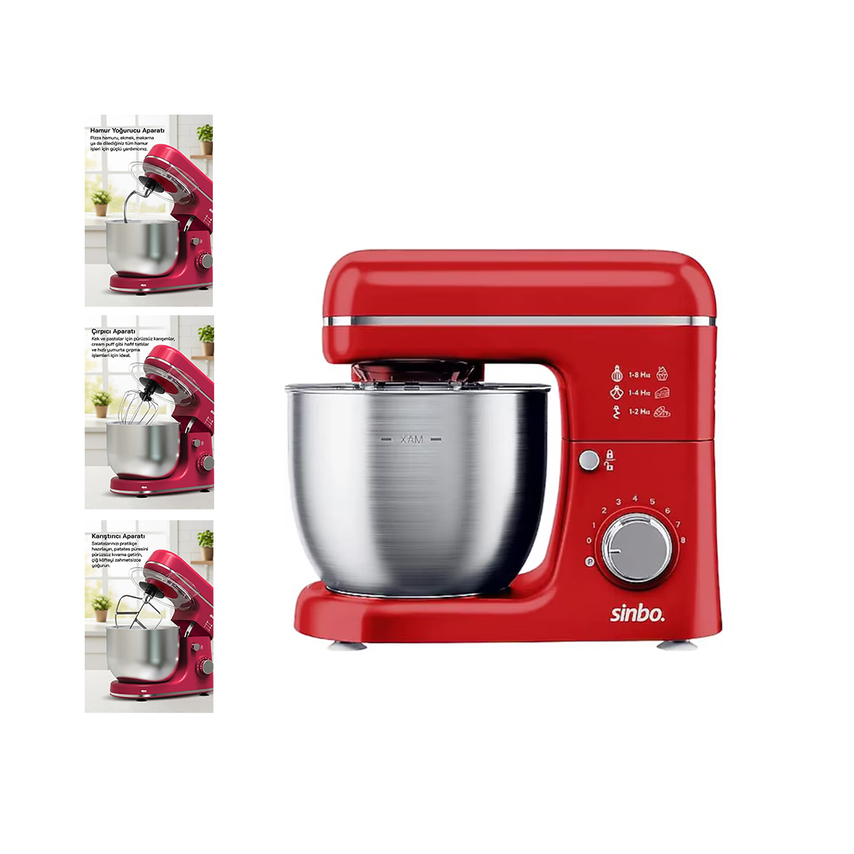 Standlı Mikser 5 L 1300W - 8 Kademe Hamur Yoğurma & Çırpma