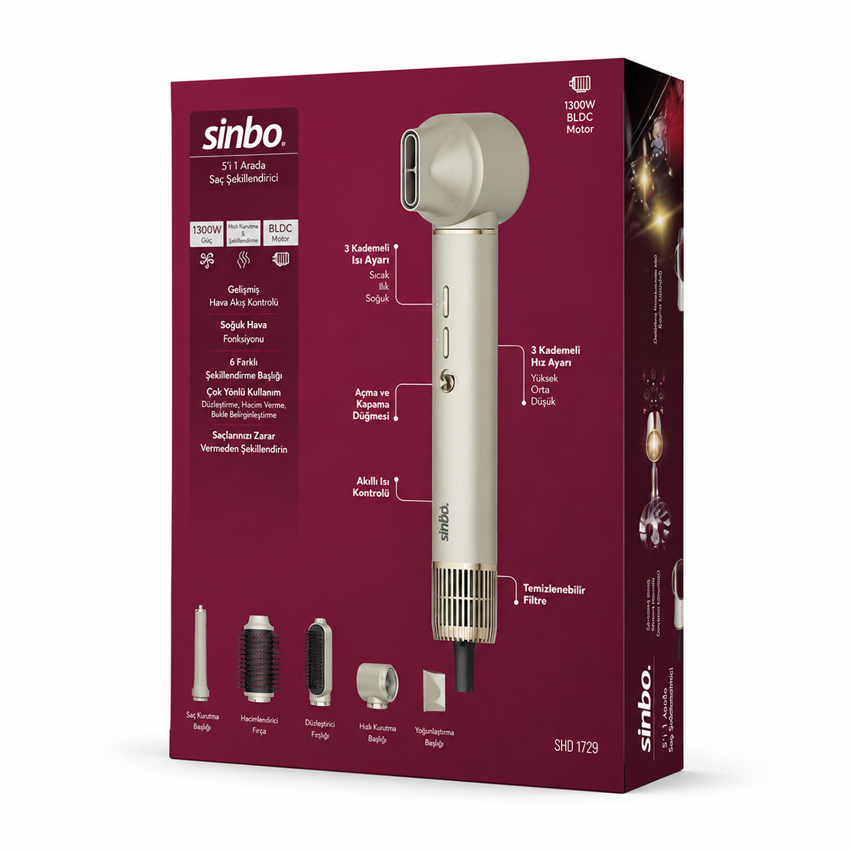 5in1 Air Brush Saç Kurutucu ve Şekillendirici 1300W