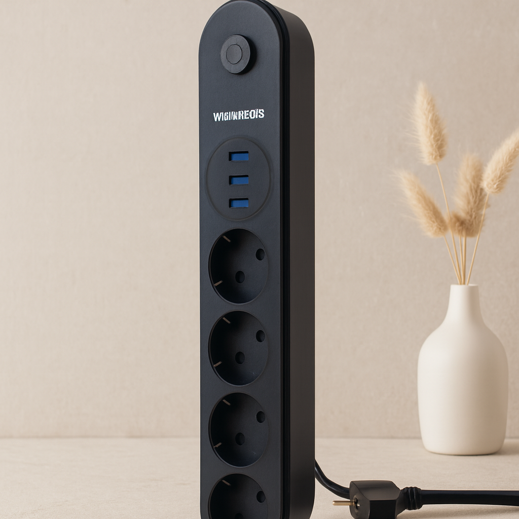 Termal Korumalı Anahtarlı 4'lü Uzatma Kablosu 3 USB 2 m