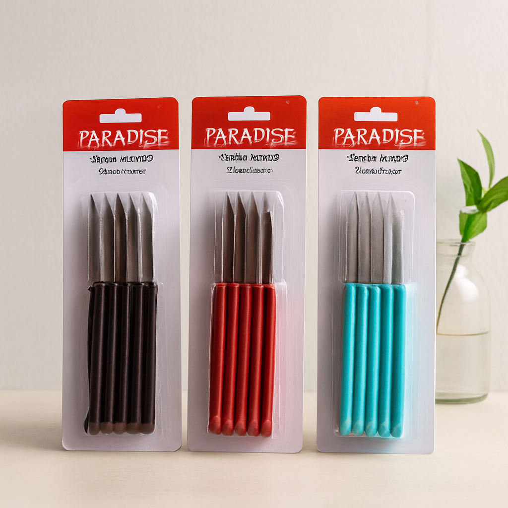 6'lı Renkli Plastik Saplı Meyve Bıçağı