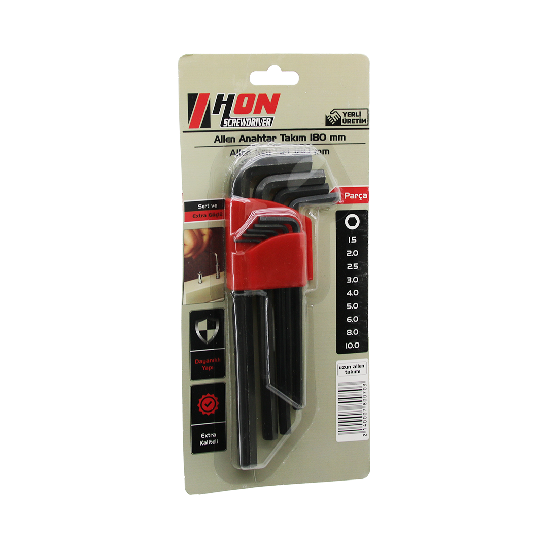 Alyan Anahtar Takımı Siyah Uzun 180 mm