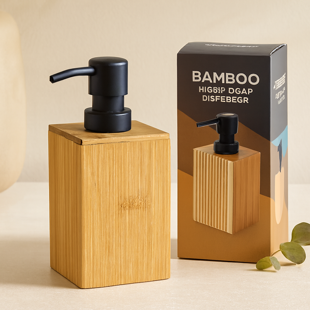 Bambu Sıvı Sabunluk (Siyah Pompa) 7 x 11.5 cm
