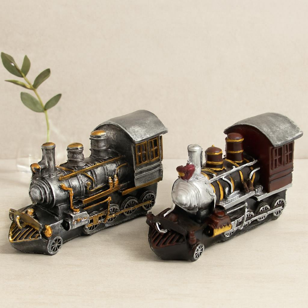 Vintage Tren Biblo Kumbara Reçine 20x12x8 cm