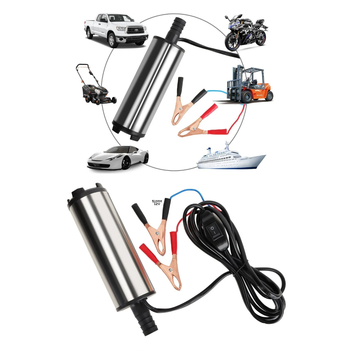 12V 51mm Mini Akaryakıt Pompası