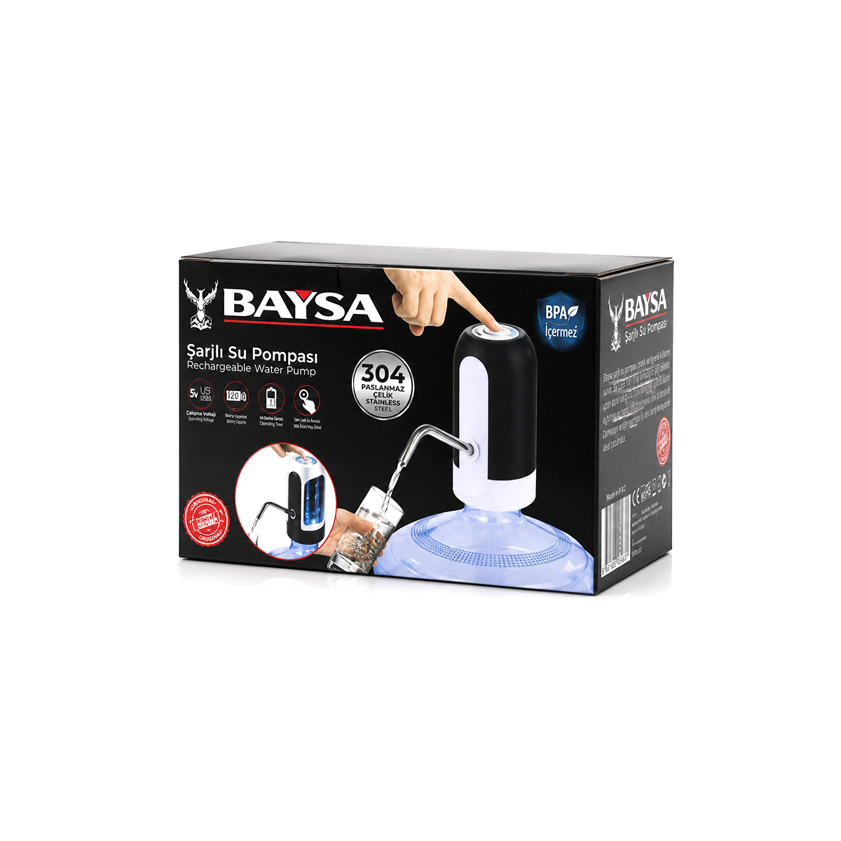 USB Şarjlı Otomatik Damacana Su Pompası 5V 4W