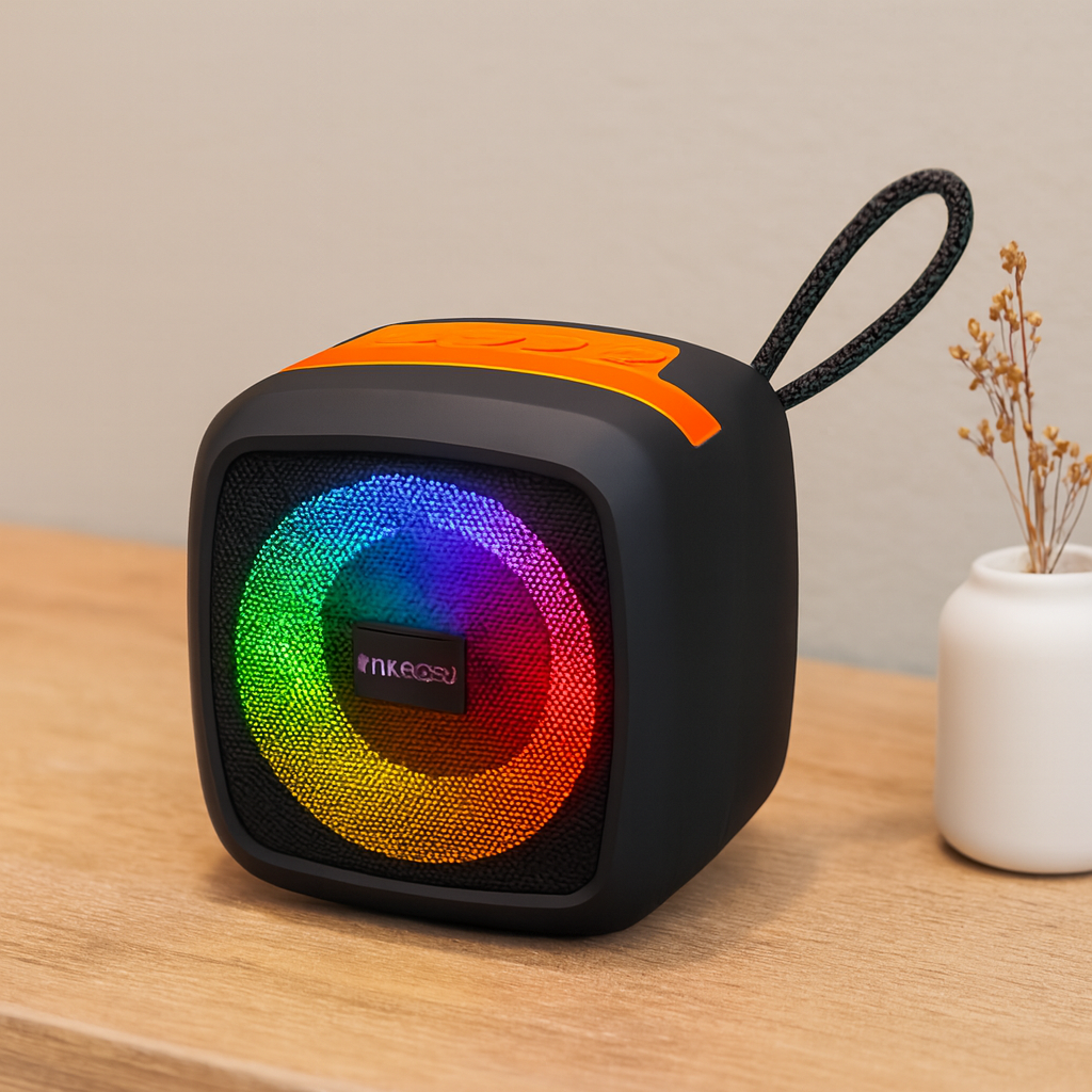 Kablosuz Taşınabilir Bluetooth Hoparlör (Işıklı, USB/TF, 1200mAh)
