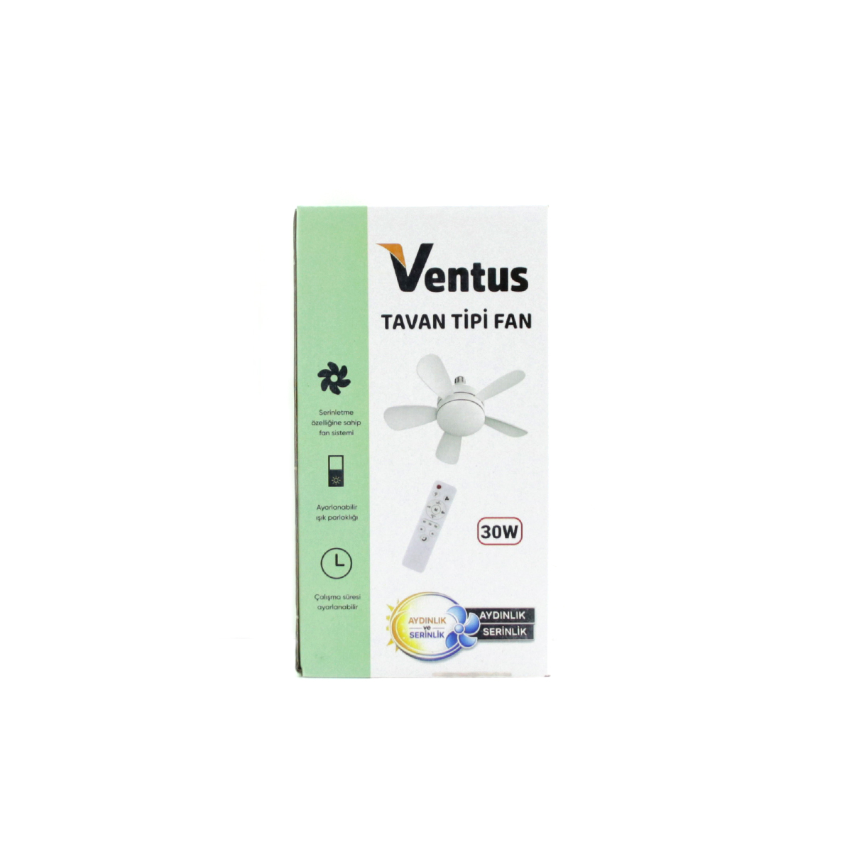 Kumandalı 2in1 Tavan Vantilatör Avize Lamba - 5 Kanat, 3 Kademe