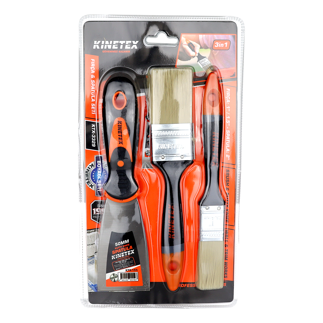 Boyacı Nalbur Seti 50mm Spatula ve Kestirme Fırça