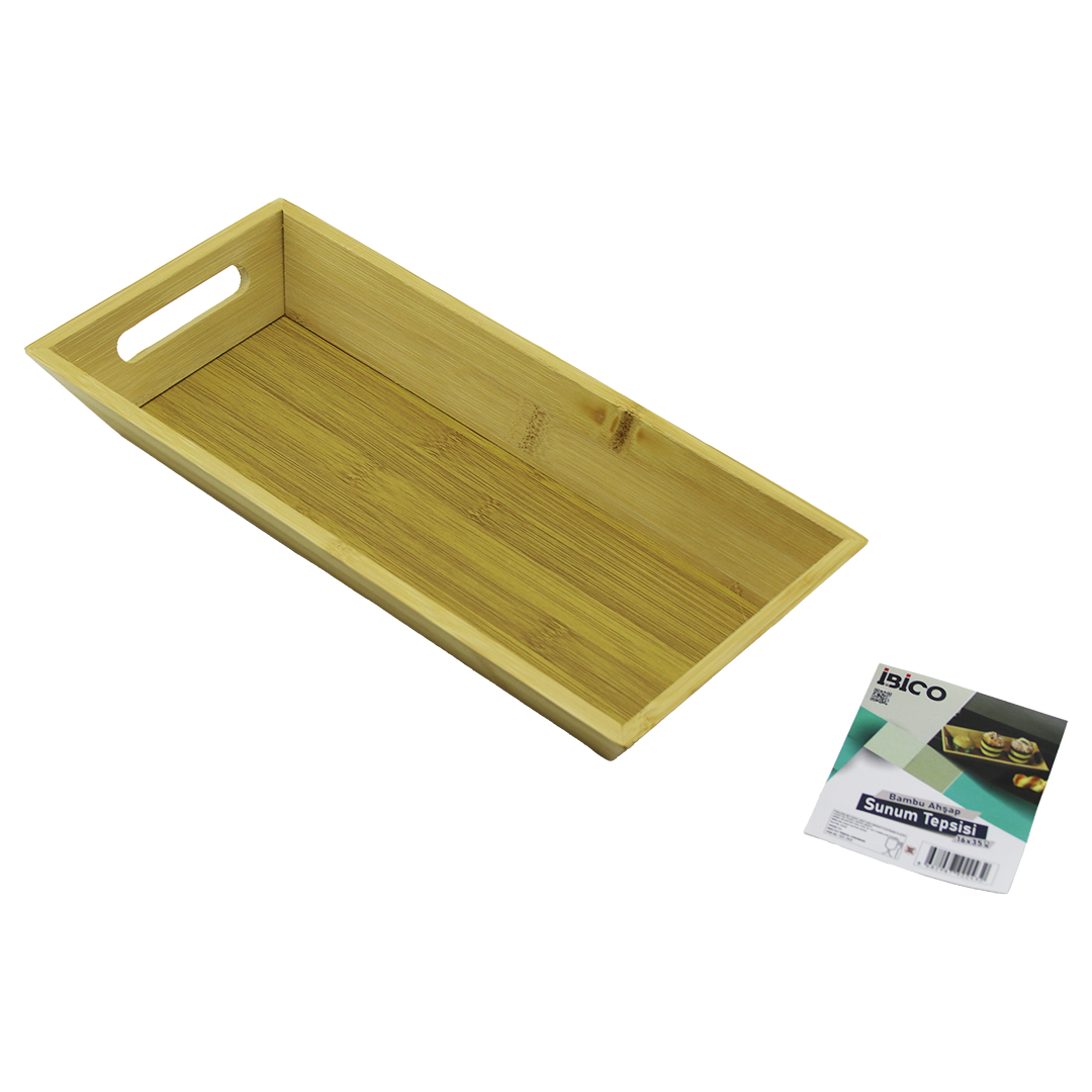 Bambu Sunum Tepsisi 16x35x4.5 cm (Çift Kulplu)