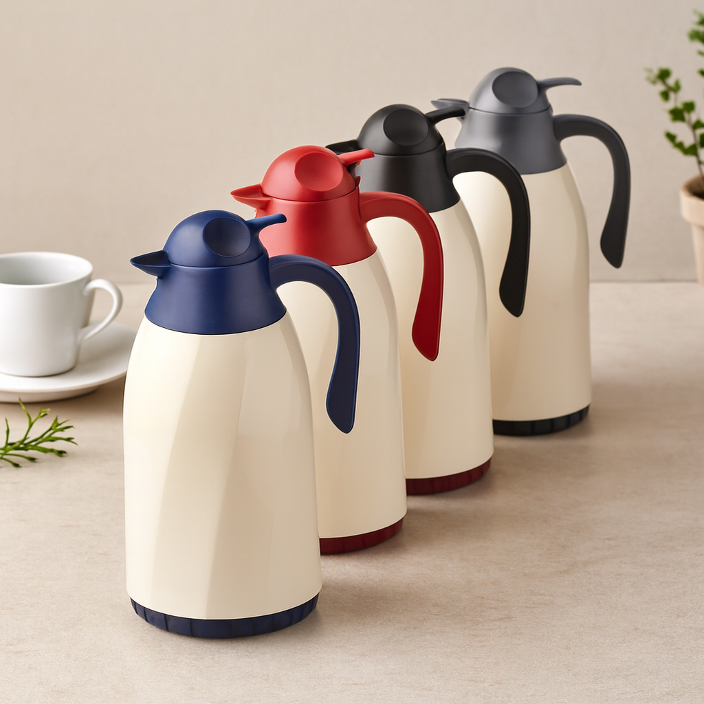 1.3L Cam Hazneli Retro Plastik Termos