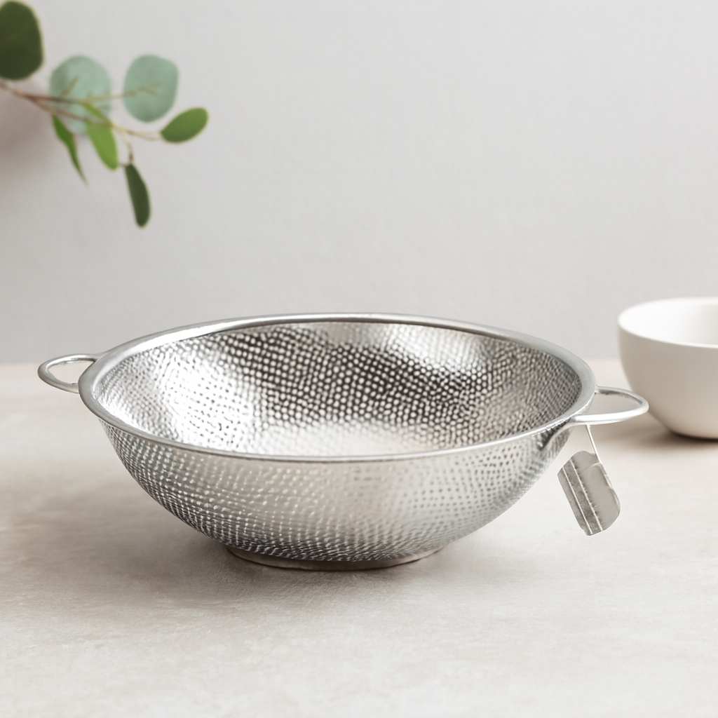 25 cm Çelik Süzgeç Metal Kulplu Tel Ayaklı