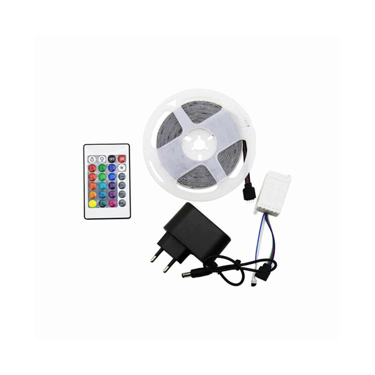 4.5 m RGB LED Şerit 54 LED/m Kumandalı Adaptörlü