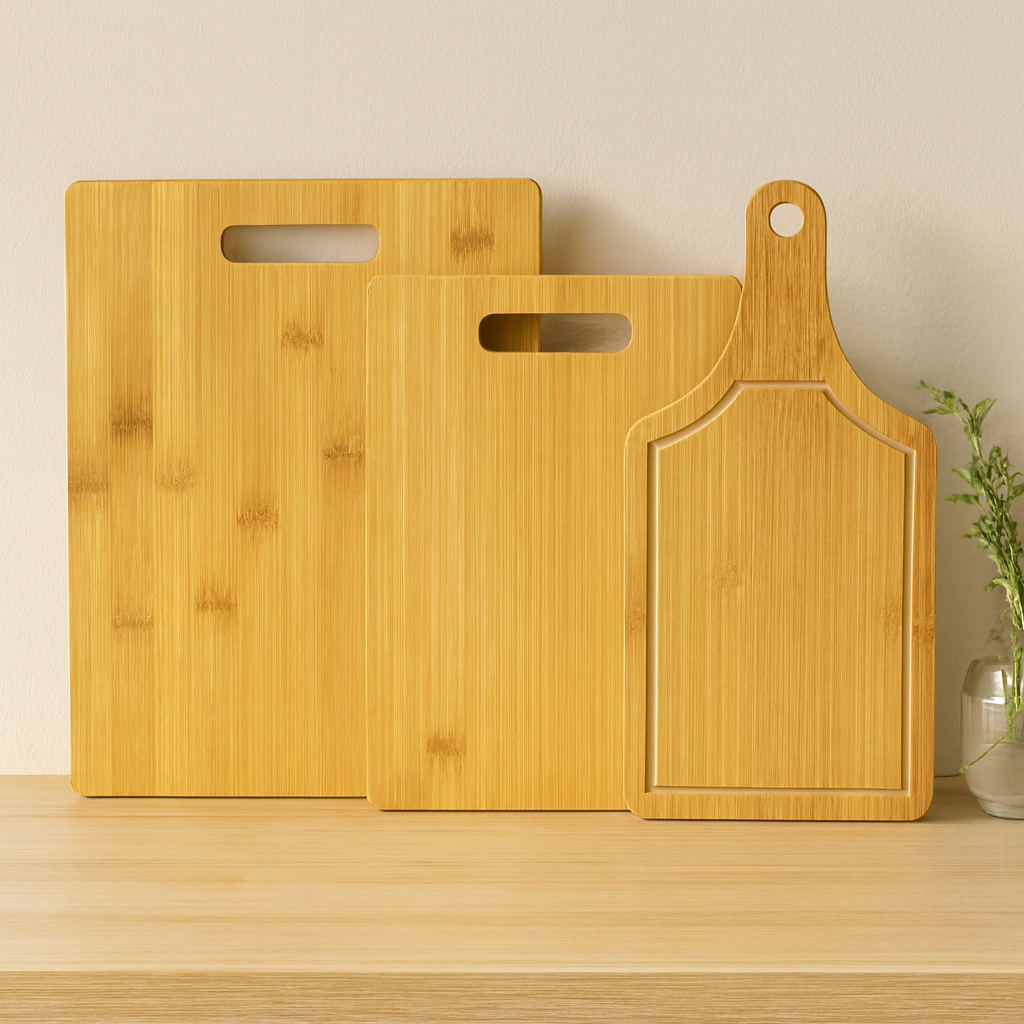 Ahşap Bambu Kesim Panosu 3'lü Set (16x22, 20x28, 25x33 cm)