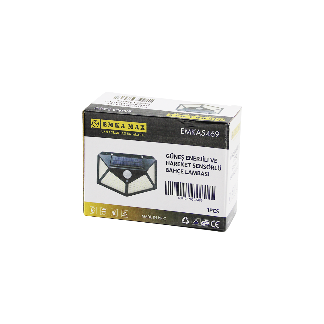 Solar Hareket Sensörlü Dış Mekan Aplik Lambası 9.5x13.5 cm